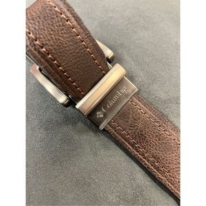 Columbia Brown Leather Silver Buckle Belt sz 38-40 EUC